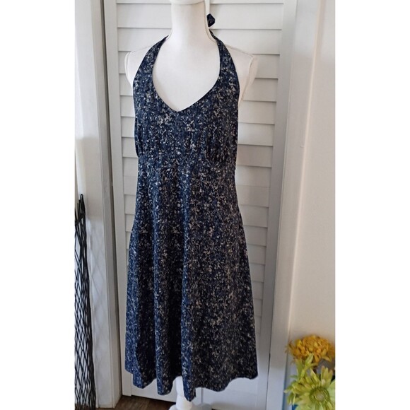 Athleta Pack Anywhere Summer Sandstone Navy Dress Wrinkle Resistent Halter 16 - Picture 2 of 10